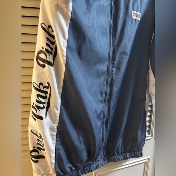 Pink Victoria's Secret Blue Zip Up Windbreaker Size XS-S - Picture 4 of 15